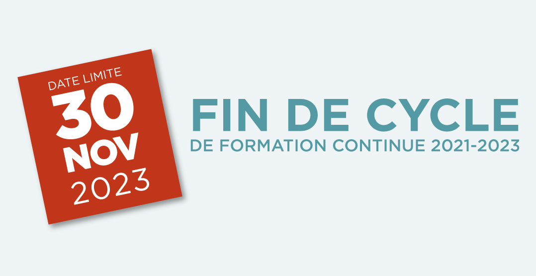 Fin de cycle de formation continue 2023